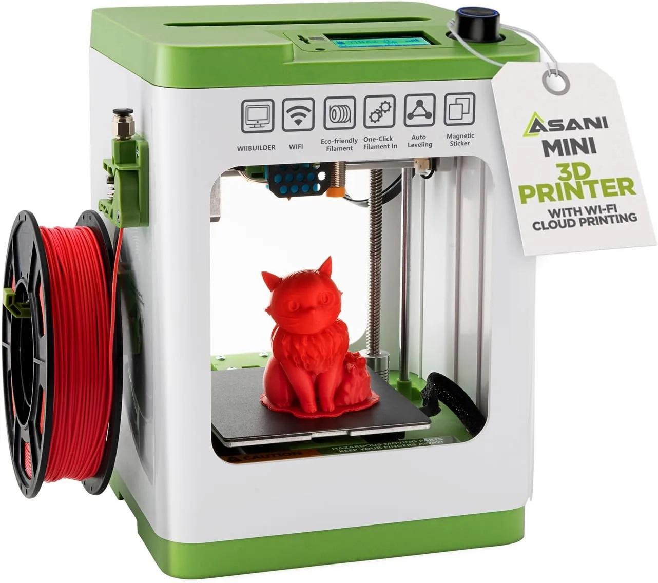 Fully Assembled Mini 3D Printer for Kids and Beginners – Complete Starter Kit with Auto Leveling 3D Printing Machine, 10M PLA Filament, and SD Card – WiFi 3D Home Printer for MAC, Windows, and Linux