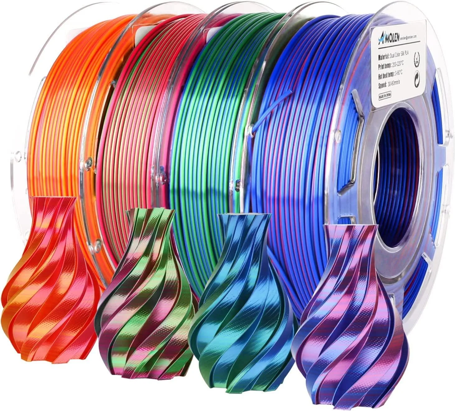 AMOLEN 3D Printer Filament Bundle featuring vibrant colors and high-quality materials for optimal 3D printing results.